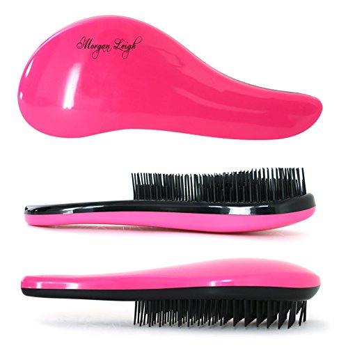 De Tangle Hair Brush Comb By Morgan Leigh® Salon Quality Professional (Pink)
