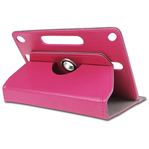 Original UC-Express® Robuste Tablet Schutzhülle für Ihr Huawei MediaPad T1 10.0 Tablet aus hochwertigem Kunstleder mit praktischer Standfunktion kombiniert Schutz und Design Schutztasche Stand Tasche Cover Case Etui, Farben:Pink - 4