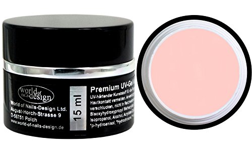 World of Nails-Design Premium UV-Gel 1 Phasen milky rosé, 1er Pack (1 x 15 ml) - 2