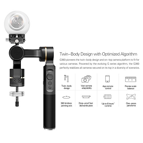 FeiyuTech G360 Cam  ra Panoramique Cardan pour RICOH THETA SC pour INSTA360 NANO pour Samsung Gear 360 pour NIKON KeyMission pour Gopro pour Sony FDR-X3000 pour Mijia de romaric pour Kodak Pixpro etc