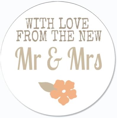 Pretty Wedding 45mm Circular Favour Stickers – Pack of 48 –Romeo