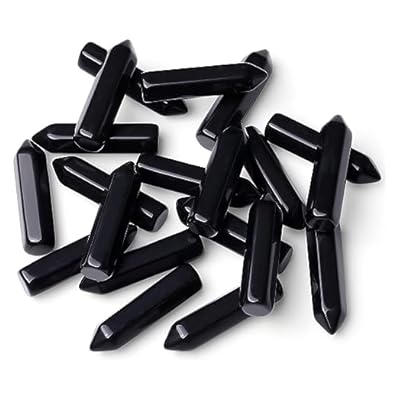 Xiannvxi 20 Pcs Black Obsidian Crystal Wands Crystal Points Stones Natural Bulk Crystals Gemstones Hexagonal Pointed Reiki Energy Crystal Tower For Meditation Balancing Therapy