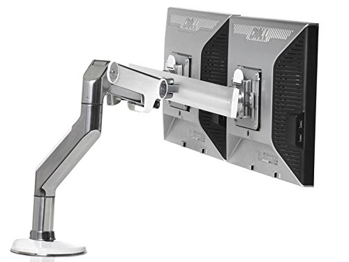 Preisvergleich Produktbild Humanscale M8BW1C Dual Monitor Tischhalterung (Durchschraubbefestigung) Crossbar Alu / weiß