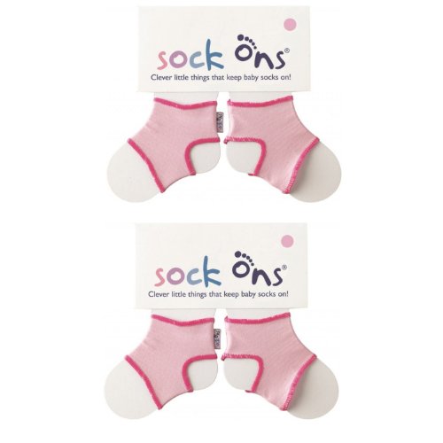 Sock Ons 6-12 Months - TWIN PACK Gift Wrap Available (Baby Pink Twin Pack)