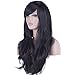 DAOTS 28" Wig Long Heat Resistant Big Wavy Hair Women Cosplay Wig (black)