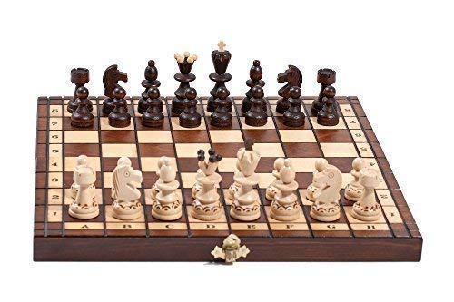 25.4cm Perla Viaje De madera Juego De Ajedrez 27cm TOSTADO DISEÑO