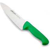 Arcos 2900 Chef Knife Nitrum Steel Green 200 mm | Professional multi-purpose kitchen knife. Ergonomic green polypropylene han