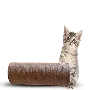 Mats Avenue Cat Scratch and Claw Training and Playing Toy Made of Soft Jute Yarn Hard Paper and Natural Gum Specially for Kittens and Persian Cats Brown Color 26 x 9 cm