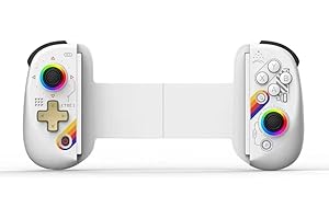 Fiorky D8 Controlador de juego inalámbrico telescópico Joystick con turbo/giroscopio de 6 ejes/vibración Joystick inalámbrico para gamepad Compatible con Luz RGB para Andrid iOS PS3 PS4