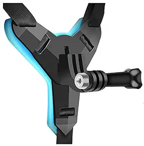 Vatsas Helmet Chin Mount Strap for Action Camera - Strong, Secure & Universal Holder for Vlogging - Compatible with GoPro, SJCAM, Xiaomi DJI Osmo Action Cameras  Black