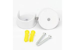 Yerleomit 2 Stück Vorhangstangenhalter Gardinenstangen Halterung Gardinenstange Halter, 28mm Metall Gardinenstange Halterung Wandhalterung Rundrohr Halterung Vorhangschienen Weiß