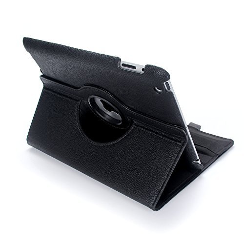 iPad 2/3/4 Hülle, RC iPad 2 3 4 360 drehende Smart Hülle PU Leder Abdeckung Gehäusedeckel für Apple iPad 2 3 4 (Schwarz) - 6