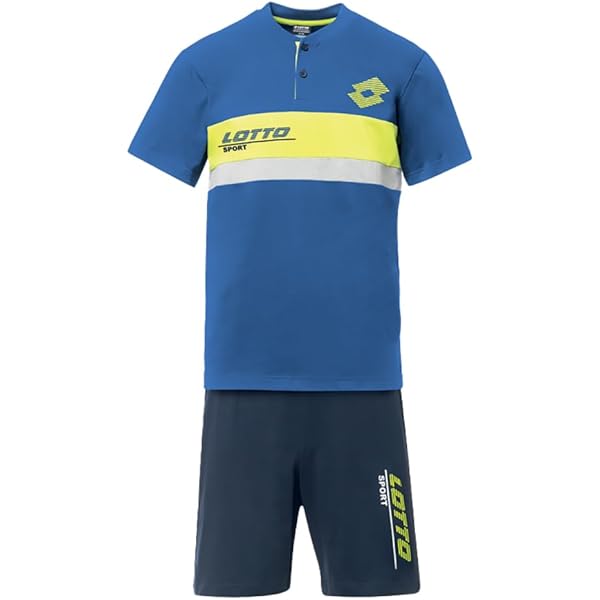 Pigiama Uomo Estivo LOTTO Homewear Completo Sportivo Uomo Cotone T