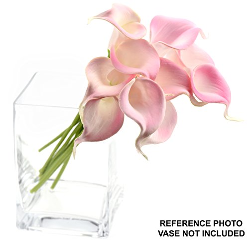 FiveSeasonStuff 10 Stück Qualität Gefühlsecht (Real Touch) Calla-Lilien-künstliche Blumen-Bouquet Dekoration, ideal für die Hochzeit, Braut, Party, Zuhause, Büro Dekor DIY (Rosa) - 3