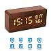Produktbild Holz LED Wecker, Chantwon Digitalwecker Uhr Datum Temperatur Anzeige, 12/24H und 3 Einstellbare Helligkeit LED einstellbar Wecker für Zuhause Schlafzimmer Büro Kinder