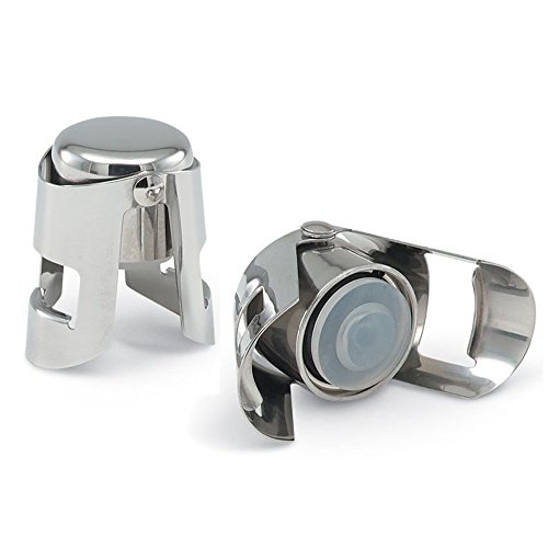 TaleeMall Sektverschluss Edelstahl Flaschenverschluss Vakuum 2 Stück