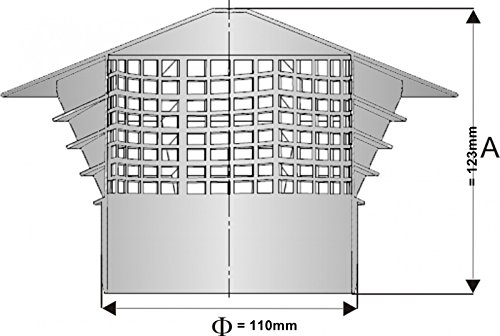 Entlüftungshaube Dunsthut Dachentlüfter Univent DN 110 110mm auf Rohr - 6