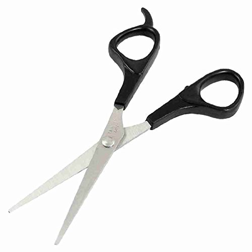 Stainless Steel Blade Black Plastic Handle Hair Scissors 6.7"