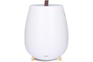 DUUX Tag Quiet Air Humidifier | Ultrasonic Humidifier for Home/Bedroom | 10h Use | 2.5L Water Tank | White | DXHU15UK