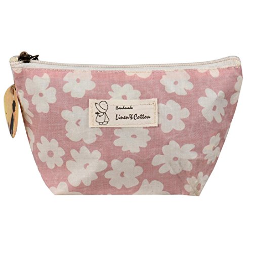 LHWY Portable Travel Cosmetic Bag Makeup Case Pouch Toiletry Wash Organizer Beige (pink)