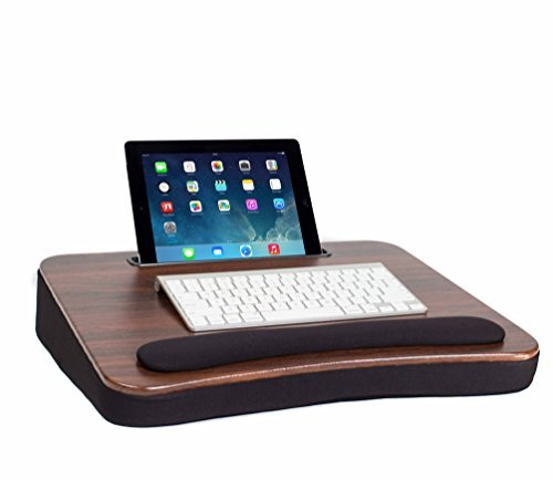 Sofia and Sam All Purpose Lap Desk with Tablet Slot | Memory Foam Cushion | Laptop Desk | Travel Desk | Lapdesk (Wood Top)