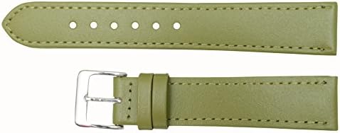 NEW Genuine Leather Flat Stitched Watch Band/Strap in All Colours & Sizes (Green, 18mm)