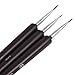 TRIXES 3 x Tiny Gel Acrylic Nail Art Tips Salon Drawing Pen Brush Painting Tool