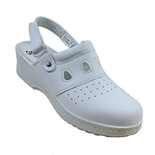 Jal Group PBEA Sicherheitsandale Kochschuhe Laborschuhe Sandale mit Absatz weiss B-Ware