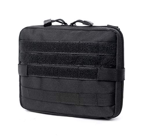 Zeato Tactical Security Multipurpose Molle Pouch Admin Gadget Utility Organizer EDC EMT First Aid Tools Bag on Vest Or Backpack for Outdoor Hunting Hiking Camping - Black