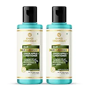 Khadi Organique Daily Purifying Apple Shampoo and Conditioner No Parabens & Sulphate Shampoo 420 ML (Pack of 2)