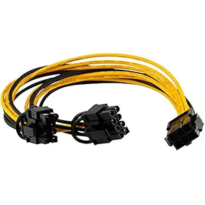 Rec Trade 6 Pin to 8 (6+2) Pin ATX EPS Male to Female PCI-E PCI Power Extension for Graphics Card Power Extension Adapter Cable.