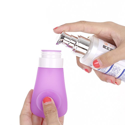 Anself 4 Stück Silikon Reise Flaschen Set mit Saugnapf (Größe Optional) - 2