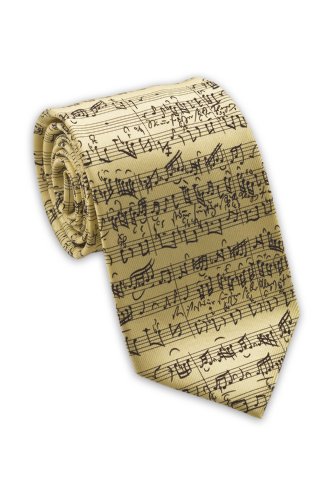 Josh Bach Mens Music by JS Bach Silk Necktie Cream, Made in USA