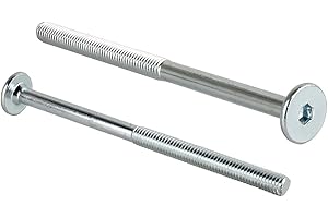 EMOEBELBESCHLAEGE woplus Flachkopfschrauben Möbelschrauben Möbelverbinder Stahl Verzinkt M6 x 90mm Flachkopf Antrieb:Innensechskant SW4 (10 Stück M6 x 90mm)