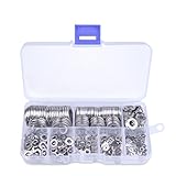 Vienen con caja de plástico hotgod 380pcs Surtido de arandelas planas de acero inoxidable Set, 8 tamaños (M2 M2,5 M3 M4 M5 M6 M8 M10)