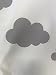 Deluxe Unisex Baby Waterproof Changing Mat with Raised Edges - Unique Grey and White Cloud Design