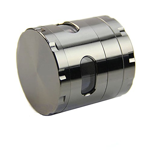 Wartoon Neue Design Premium Krautmühle mit Siebgrinder Haltbare Zamak-Legierung Tabak Grinder Crusher Gewürz-Schleifer Ø55mm 4 Stück (Gunmetal) - 2