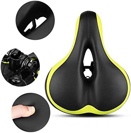 Agywell Bicycle Bike Saddle Seat Super-Soft &amp; Extra-Thick, Bicycle Pad Cushion Dual-spring Suspension Artificial Designed, Memory Foam Pad for MTB BMX Cruiser Mountain Road Bike (Green)