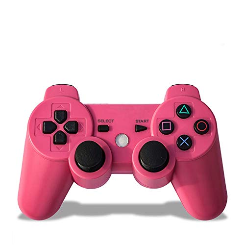 Preisvergleich Produktbild PS3 Controller Wireless Bluetooth sechs Achsen, Double Shock Gaming Controller Gamepad Joystick für PS3 Controller für Playstation 3,Pink