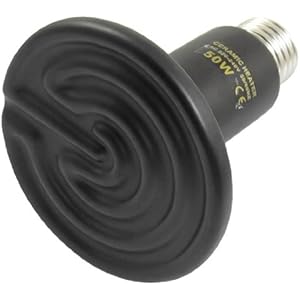 SODIAL(R) AC 220-240V 50W Keramik Emittent Heizung Haustier Reptil Waerme Lampe Birne Schwarz