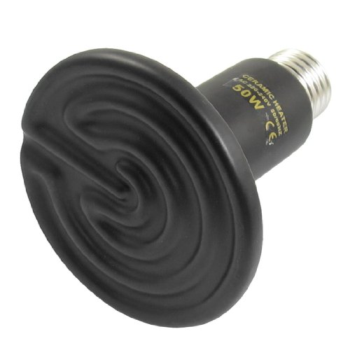 SODIAL(R)AC 220-240V 50W Bombilla Lampara de calor reptil para mascotas calentador de emisor de ceramica Negro