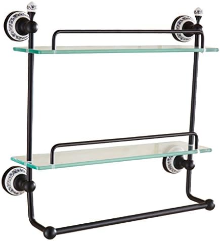 LHRain Towel Rack Bathroom Retro Bathroom Dressing Table Glass Shelf Hardware Pendant Accessories Shelf ( Color : A )