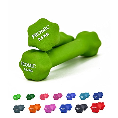 PROMIC 0.5kg - 10kg Neopren beschichtet Hantel Gewichte Fitness Zuhause Gymnastik Übung (Lieferumfang: in einem Paar)