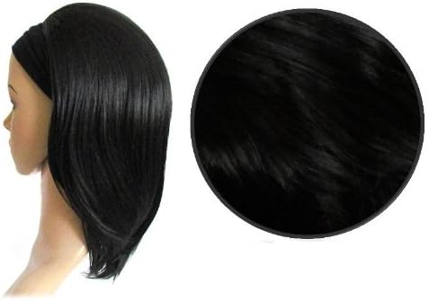 Ladies Luxury Short Length 3/4 - Half Wig Hairpiece/Hair Extension on Comb - Adele (2) Black Brown