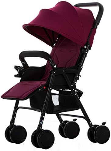 ERRU Baby Pushchairs Prams Fashion Lightweight Stroller / Can Sit Or Lie Winter And Summer Dual Use Folded Baby Trolley(Purple Color) for parent who want fashion travel