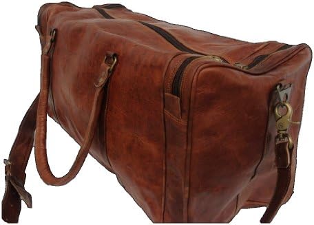 True Grit Leather Rugged Leather Travel Duffel 21 Inch Overnight Bag Suitcase