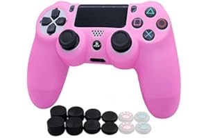 RALAN PS4 Silikon-Controller-Hülle mit 12 Daumengriffen, schweißfest, rutschfest, kompatibel mit Playstation 4 Slim/Pro Controller