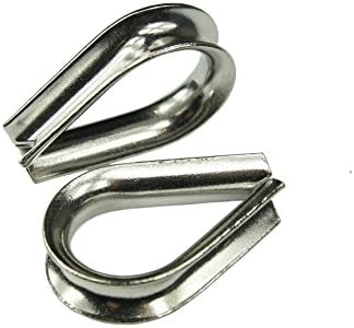 e &amp; S, 10x Stainless Steel Thimble Wire Rope 2 mm, 3 mm, 4 mm, 5 mm, 6 mm, 7 mm, 8 mm, 10 mm, V4 A