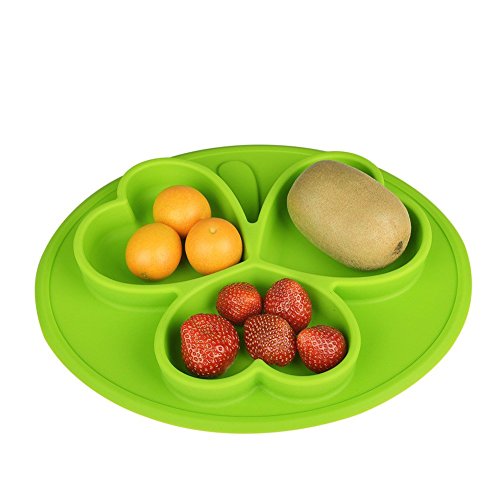 RayMoon Baby Rund Kreative Klee Designer Anti-Rutsch Silikon Platzdeckchen Tischset Essgeschirr - 7
