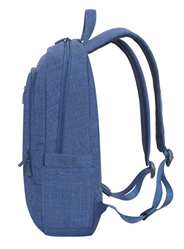 RIVACASE Notebook Rucksack bis 15.6“ – Stilvolle Tasche aus wasserabweisenden Material und extra verstärkten Seiten – Blau - 5